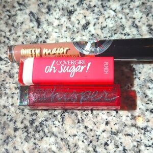 3 Lipsticks: 2 Covergirl and 1 Maybelline Peach, Punch, Nude